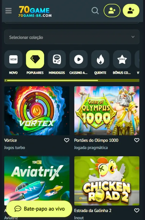 70GAME app Caça Níqueis